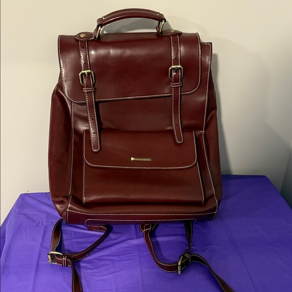 Brown Leather Backpack - image 1